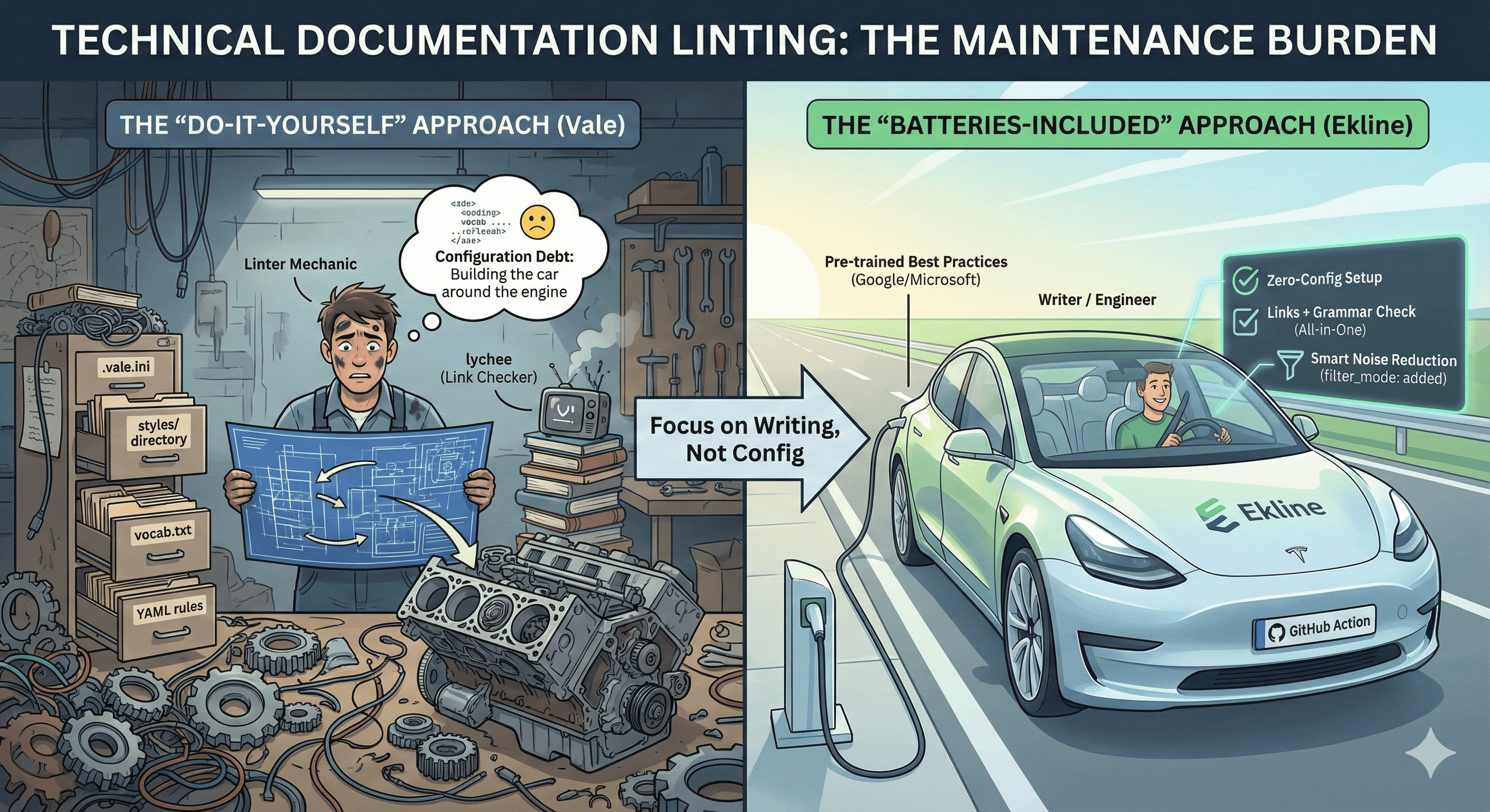 Cover Image for Vale vs. EkLine: Why We Built a "Zero-Config" Alternative for Docs CI